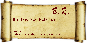Bartovicz Rubina névjegykártya